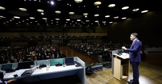 The Turkish minister of Environment, Urban Planning and Climate Change addresses an event on COP31, Bonn, Germany, June 9, 2026. (DHA Photo)