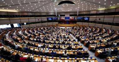 Members of the European Parliament attend a session, Brussels, Belgium, March 26, 2026. (Reuters Photo)