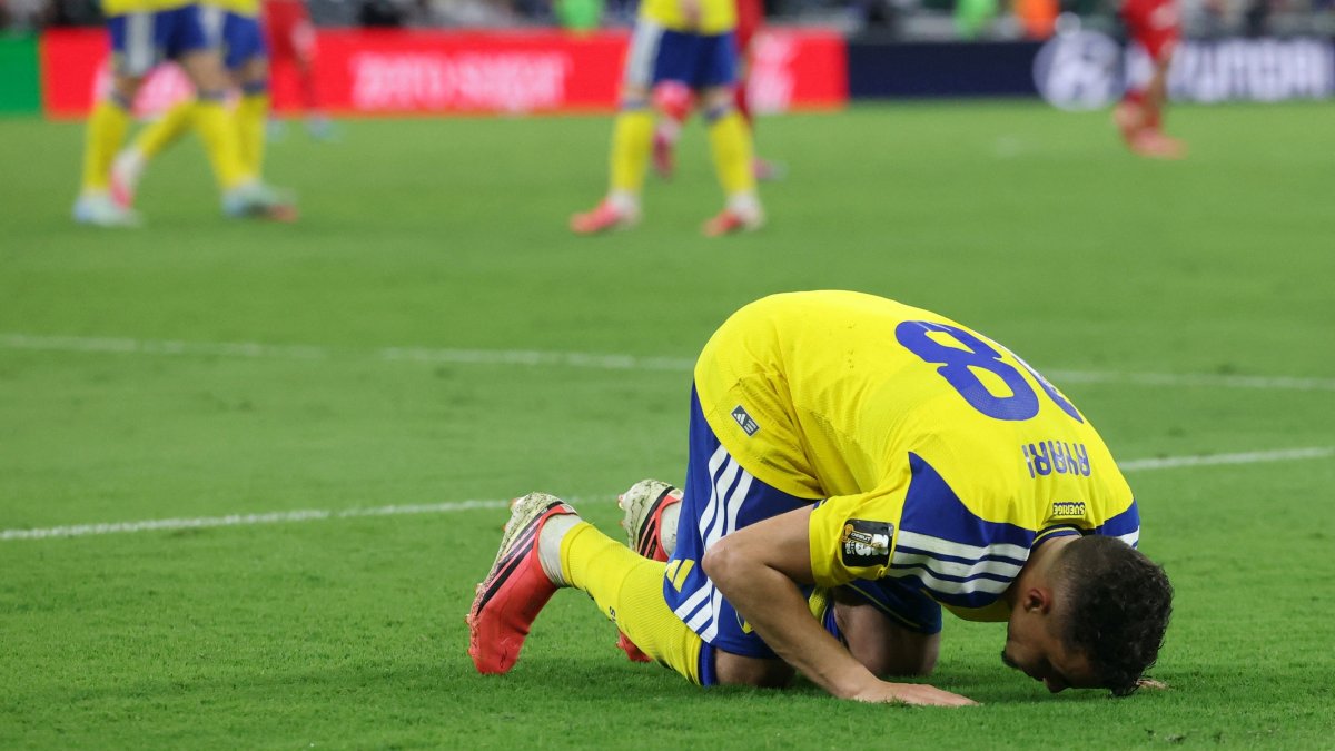 Sweden's Yasin Ayari celebrates scoring their fifth goal against Tunisia, Estadio Monterrey, Monterrey, Mexico, June 14, 2026. (Reuters Photo)
