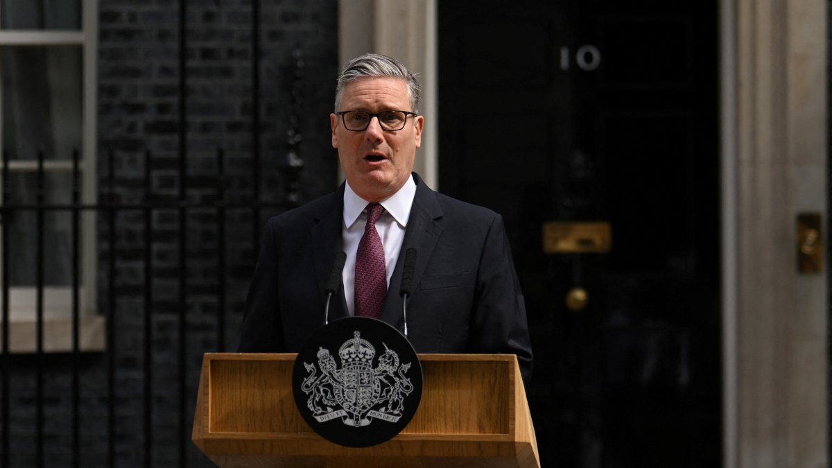 British Prime Minister Keir Starmer speaks outside 10 Downing Street, following Andy Burnham's decisive victory last week in the Makerfield by-election, in London, U.K., June 22, 2026. (Reuters Photo)