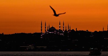The Sultanahmet Mosque is seen under clear skies at sunset, Istanbul, Türkiye, June 18, 2026. (AA Photo)