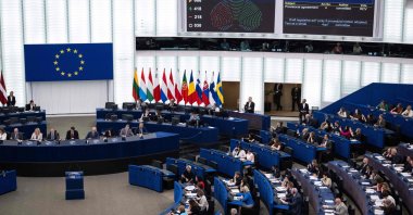 Members of the European Parliament vote on a proposal at the European Parliament, Strasbourg, France, June 17, 2026. (AFP Photo)