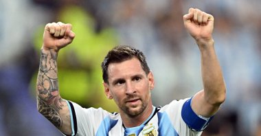 Argentina's Lionel Messi celebrates after the match, Dallas Stadium, Arlington, Texas, U.S. - June 22, 2026. (Reuters Photo)