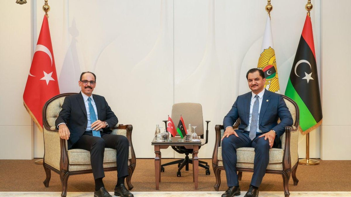 Turkish Intelligence Chief Ibrahim Kalın meets Lt. Gen. Saddam Haftar, deputy commander of the Libyan National Army, in Benghazi, Libya, June 23, 2026. (AA Photo)