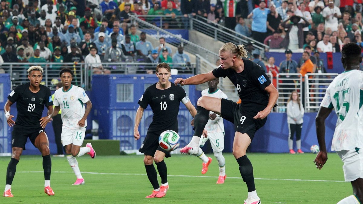 Norway's Erling Haaland scores during the 2026 FIFA World Cup Group I against Senegal at New York/New Jersey Stadium, East Rutherford, New Jersey, U.S., June 22, 2026. (Reuters Photo)