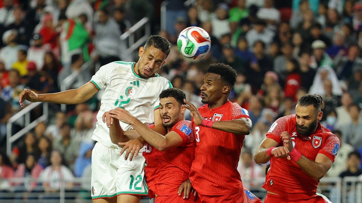 Algeria's Nadhir Benbouali scores during the 2026 FIFA World Cup Group J against Jordan at San Francisco Bay Area Stadium, Santa Clara, U.S., June 22, 2026. (Reuters Photo)