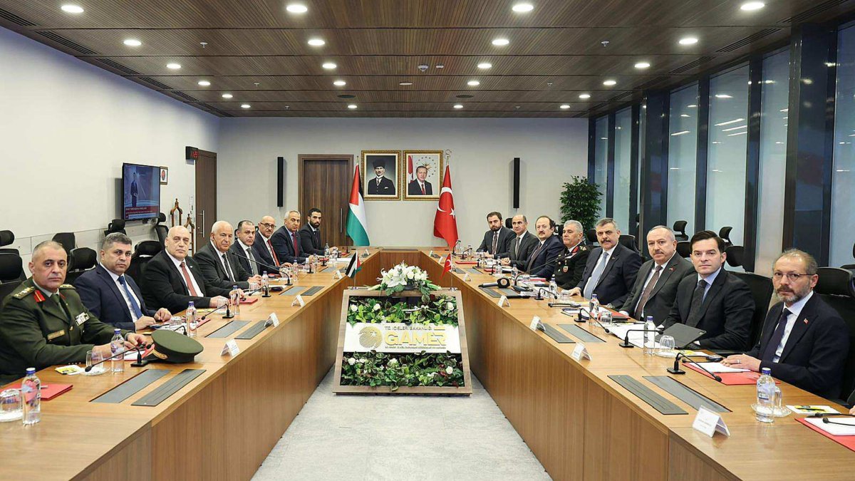 Interior Minister Mustafa Çiftçi and his Palestinian counterpart, Ziad Hab Al-Reeh hold talks in Ankara, June 23, 2026. (AA Photo)