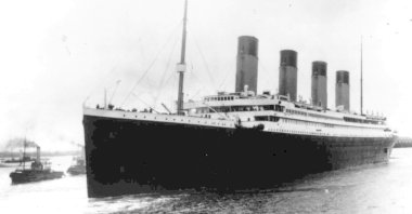 The Titanic on her maiden voyage, leaving Southampton, England, April 10, 1912. (AP Photo)