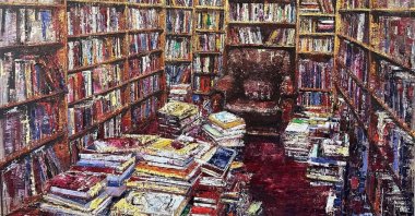 Massimo Giannoni’s artwork "Interno di libreria." (Massimo Giannoni on Instagram)
