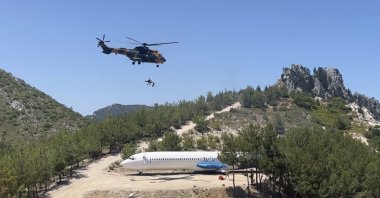 Rescue teams take part in the land phase of the Martyr Lt. Caner Gönyeli Search and Rescue Exercise in Girne (Kyrenia), TRNC, June 23, 2026. (Betül Tilmaç Photo)
