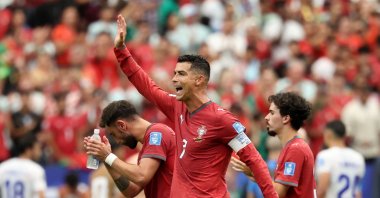 Portugal's Cristiano Ronaldo celebrates after the match with Uzbekistan in Houston, Texas, June 23, 2026. (Reuters Photo)
