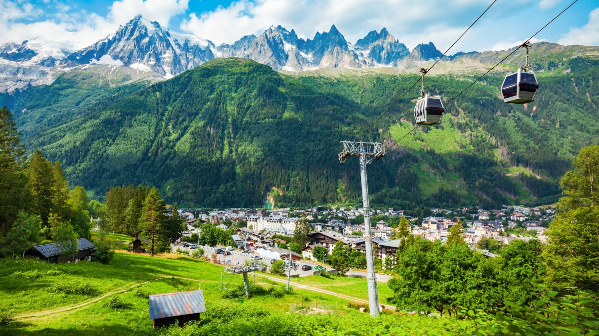An aerial view of the Chamonix cable car in France. (Shutterstock Photo)