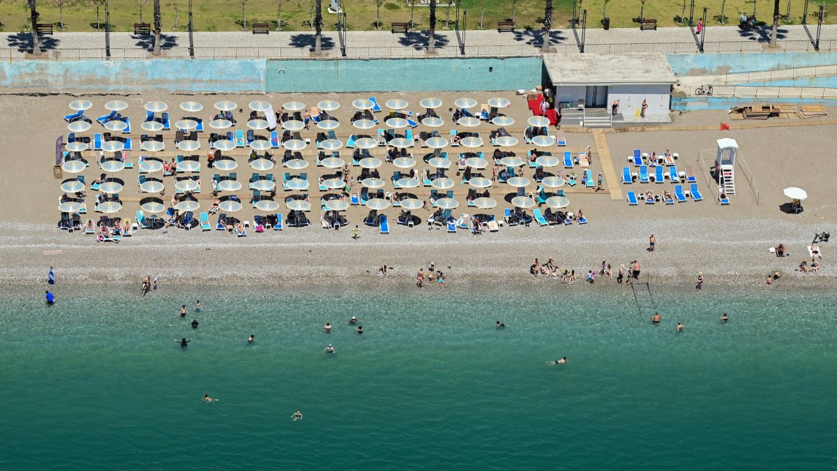An aerial view of a beach, Antalya, southern Türkiye, May 26, 2026. (AA Photo)