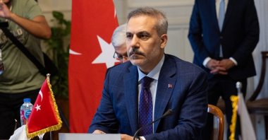 Foreign Minister Hakan Fidan attends the fourth meeting of the foreign ministers of Türkiye, Egypt, Pakistan and Saudi Arabia, Cairo, Egypt, June 21, 2026. (IHA Photo) 