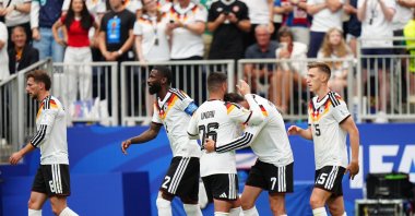 Germany’s Kai Havertz (2nd R)celebrates after scoring and sharing the moment with teammates during the 2026 FIFA World Cup Group E match against Curaçao at Houston Stadium, Houston, Texas, U.S., June 14, 2026. (AA Photo)
