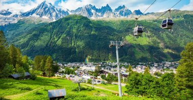 An aerial view of the Chamonix cable car in France. (Shutterstock Photo)
