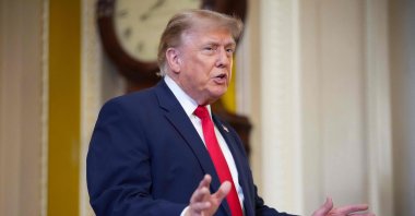 U.S. President Donald Trump speaks to the media as he arrives at the U.S. Capitol, Washington, June 24, 2026. (AFP Photo)