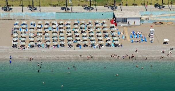 An aerial view of a beach, Antalya, southern Türkiye, May 26, 2026. (AA Photo)