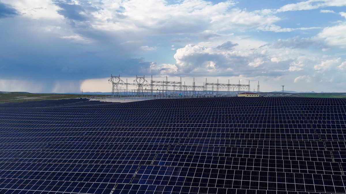 A general view of solar panels at the solar plant of the Istanbul Airport operator, iGA, Eskişehir, central Türkiye, June 3, 2026. (AA Photo)