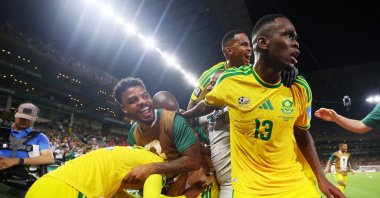 South Africa's Thapelo Maseko celebrates during the 2026 FIFA World Cup Group A match against South Korea at Estadio Monterrey, Monterrey, Mexico, June 24, 2026. (Reuters Photo)