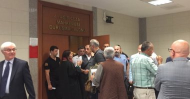 A courtroom scene during the Ergenekon trial, Istanbul, Türkiye, July 1, 2019. (IHA Photo)