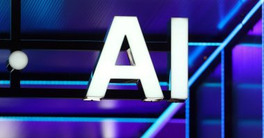 The artificial intelligence AI acronym at the 10th edition of the VivaTech technology startups and innovation fair in Paris, France, June 18, 2026. (Reuters Photo)