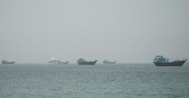 Vessels at the Strait of Hormuz, as seen from Musandam, Oman, June 24, 2026. (Reuters Photo)