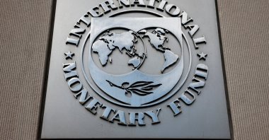 A view of the International Monetary Fund (IMF) logo at its headquarters in Washington, D.C., U.S., Nov. 24, 2024. (Reuters Photo)