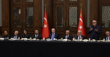President Recep Tayyip Erdoğan addresses participants during a Muharram gathering at the Presidential Complex, Ankara, Türkiye, June 24, 2026. (AA Photo) 