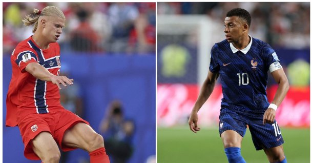 This collage shows Norway's Erling Haaland (L), Foxborough, U.S., June 16, 2026 and France's Kylian Mbappe (R), Philadelphia, U.S., June 22, 2026. (AFP Photo)