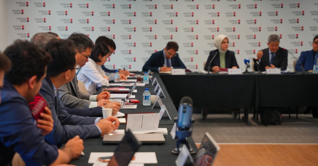 Ipek Coşkun Armağan (2nd-R) and professor Guo Changgang (3rd-R) make their opening remarks during the 3rd Türkiye-China Academic Cooperation Forum, Istanbul, Türkiye, June 25, 2026. (Courtesy of the Institute Social)
