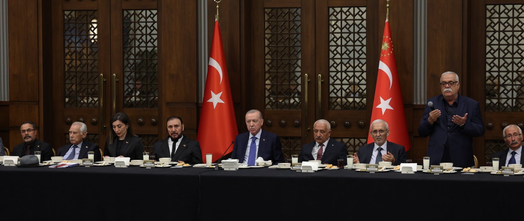 President Recep Tayyip Erdoğan addresses participants during a Muharram gathering at the Presidential Complex, Ankara, Türkiye, June 24, 2026. (AA Photo) 