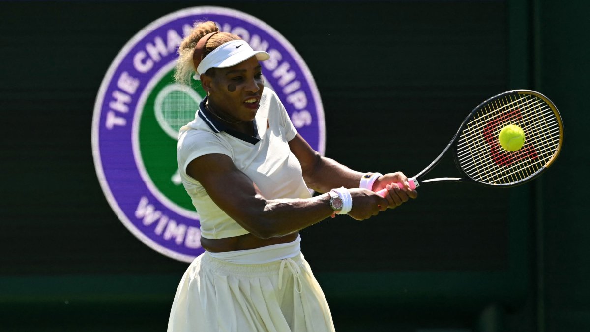 U.S. player Serena Williams trains at the practice courts at The All England Lawn Tennis and Croquet Club, Wimbledon, London, U.K., June 24, 2026. (AFP Photo)