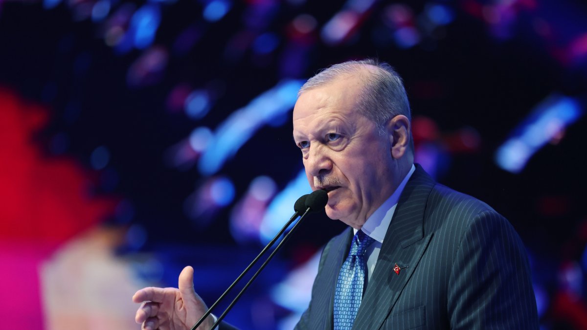 President Recep Tayyip Erdoğan speaks at the Turkish Exporters Assembly's (TİM) 33rd Ordinary General Assembly and Export Champions Awards Ceremony in Istanbul, June 26, 2026. (AA Photo)