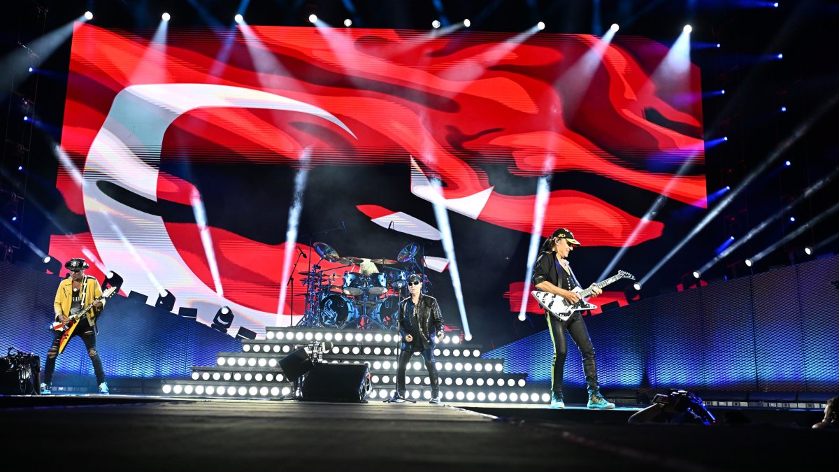 Scorpions perform as part of their Coming Home – 60 Years of Scorpions Tour at Beşiktaş Tüpraş Stadium, Istanbul, June 25, 2026. (AA Photo)