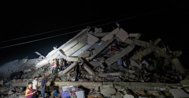 A collapsed building stands in the aftermath of the earthquakes as search-and-rescue operations continue, La Guaira state, Venezuela, June 25, 2026. (AA Photo)