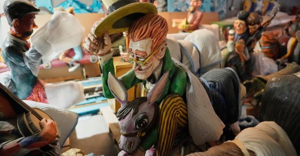 A figure of Andrew Jackson from the Fox Trot Carousel is seen in a state government storage facility, Nashville, Tenn., U.S., June 24, 2026. (AP Photo)