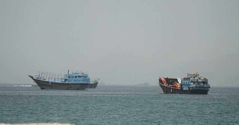 Vessels at the Strait of Hormuz, as seen from Musandam, Oman, June 24, 2026. (Reuters Photo)
