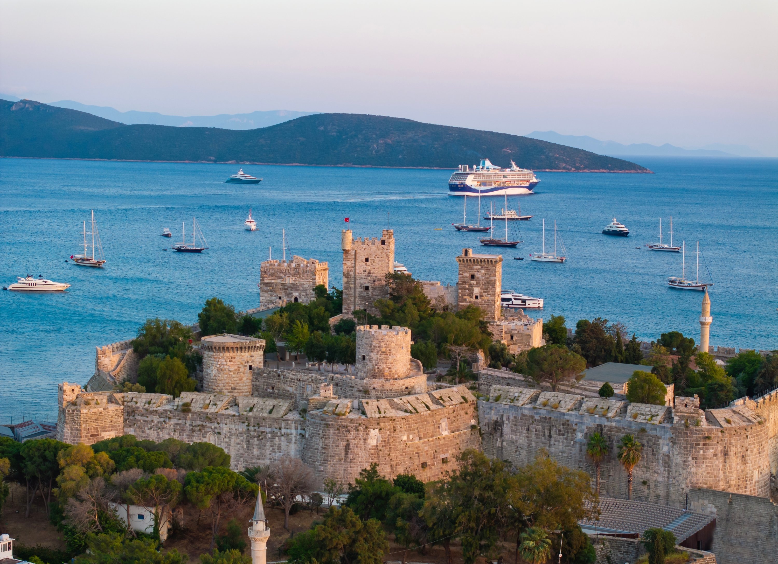 An aerial view of Bodrum Castle, Muğla, Türkiye. (Shutterstock Photo)