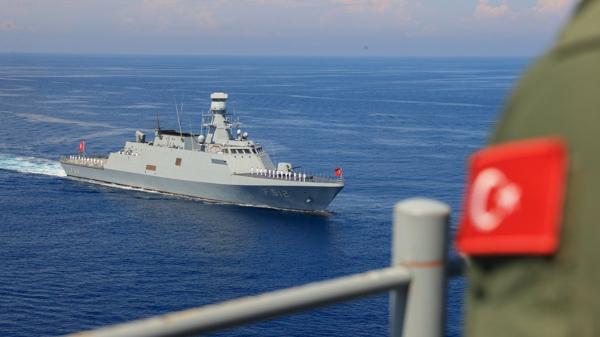 A Turkish soldier looks at a Turkish warship, Eastern Mediterranean, June, 11, 2026. (AA Photo)