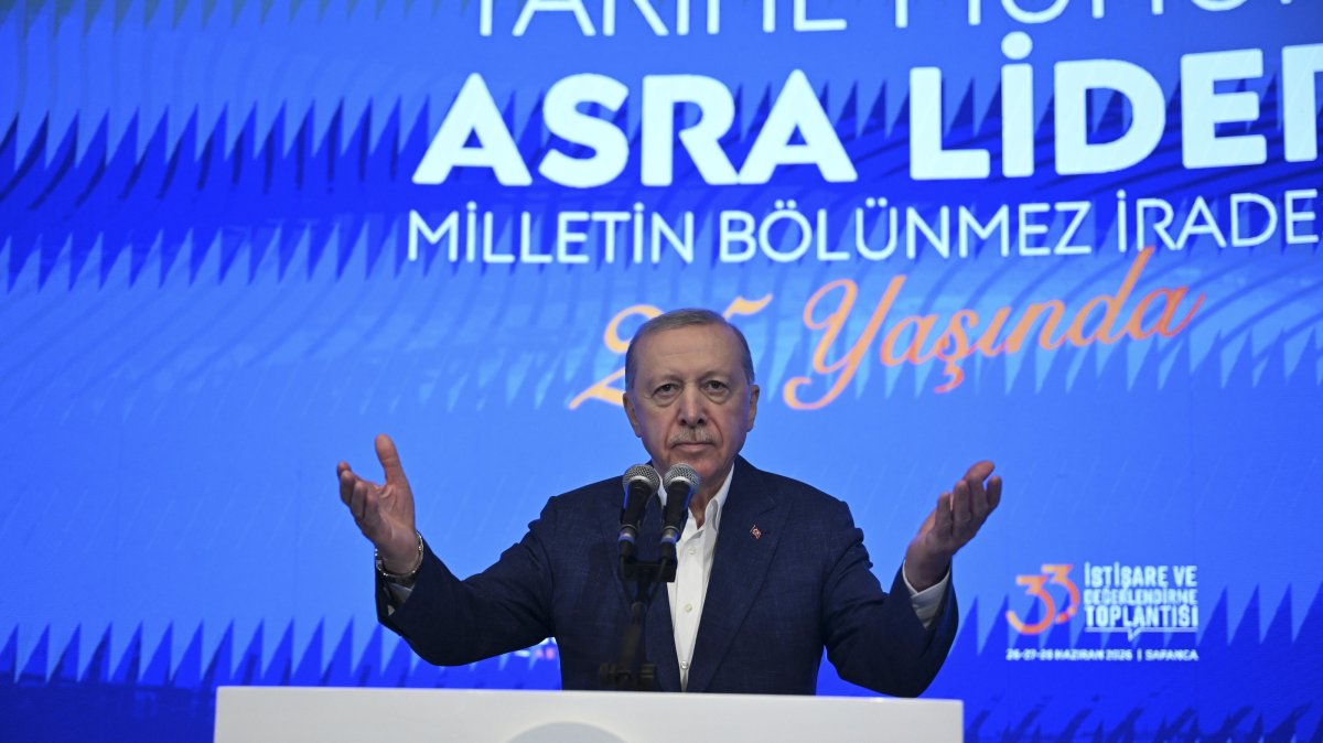 President Recep Tayyip Erdoğan speaks at the event in Sapanca, Sakarya, northwestern Türkiye, June 28, 2026. (AA Photo) 
