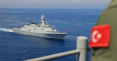 A Turkish soldier looks at a Turkish warship, Eastern Mediterranean, June, 11, 2026. (AA Photo)