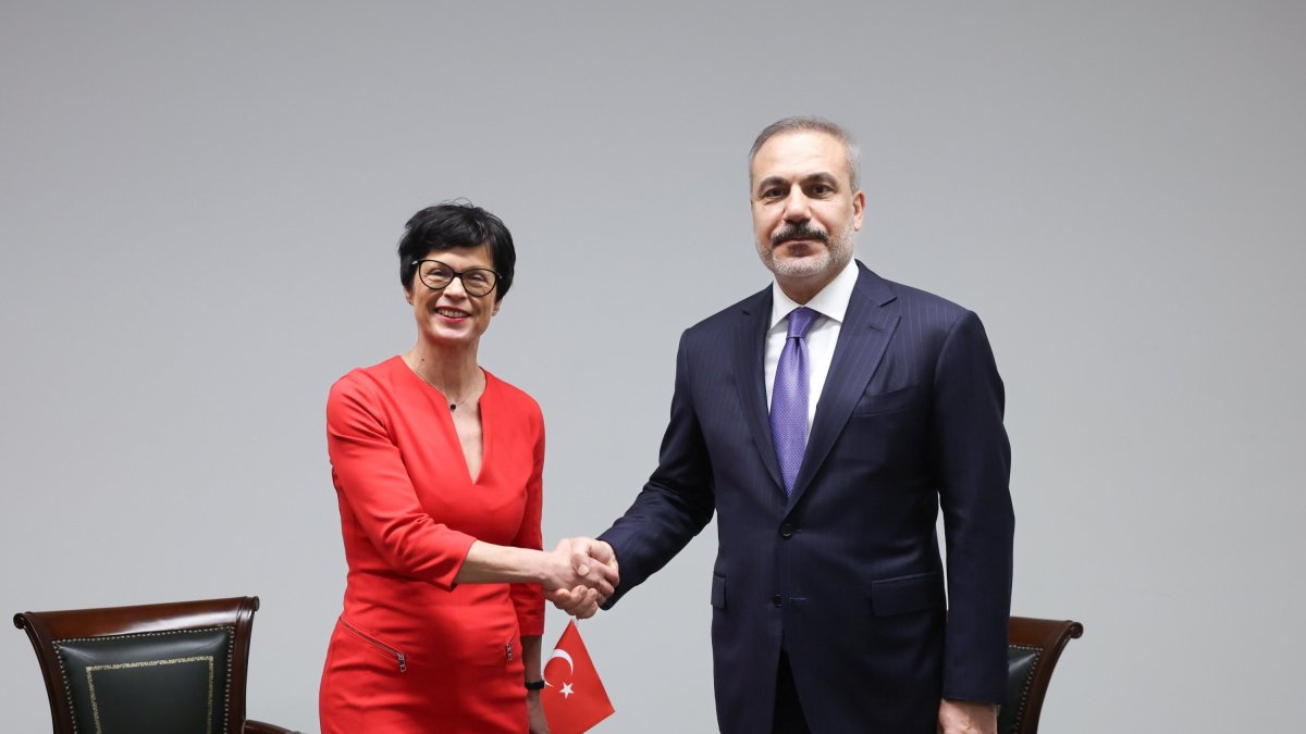 Foreign Minister Hakan Fidan meets with EU Commissioner for Enlargement Marta Kos, Luxembourg, Oct 20, 2025. (AA Photo)