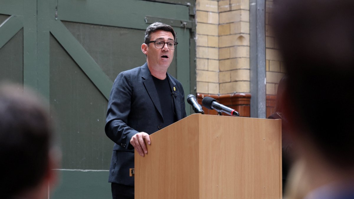Andy Burnham, British member of parliament (MP) for Makerfield, delivers a speech at the People's History Museum in Manchester, Britain, June 29, 2026. (Reuters Photo)