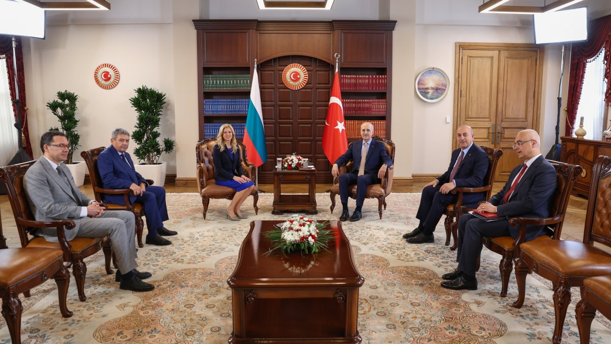 Turkish Parliament Speaker Numan Kurtulmuş meets with Bulgarian National Assembly Speaker Mihaela Dotsova in Ankara, June 29, 2026. (AA Photo)