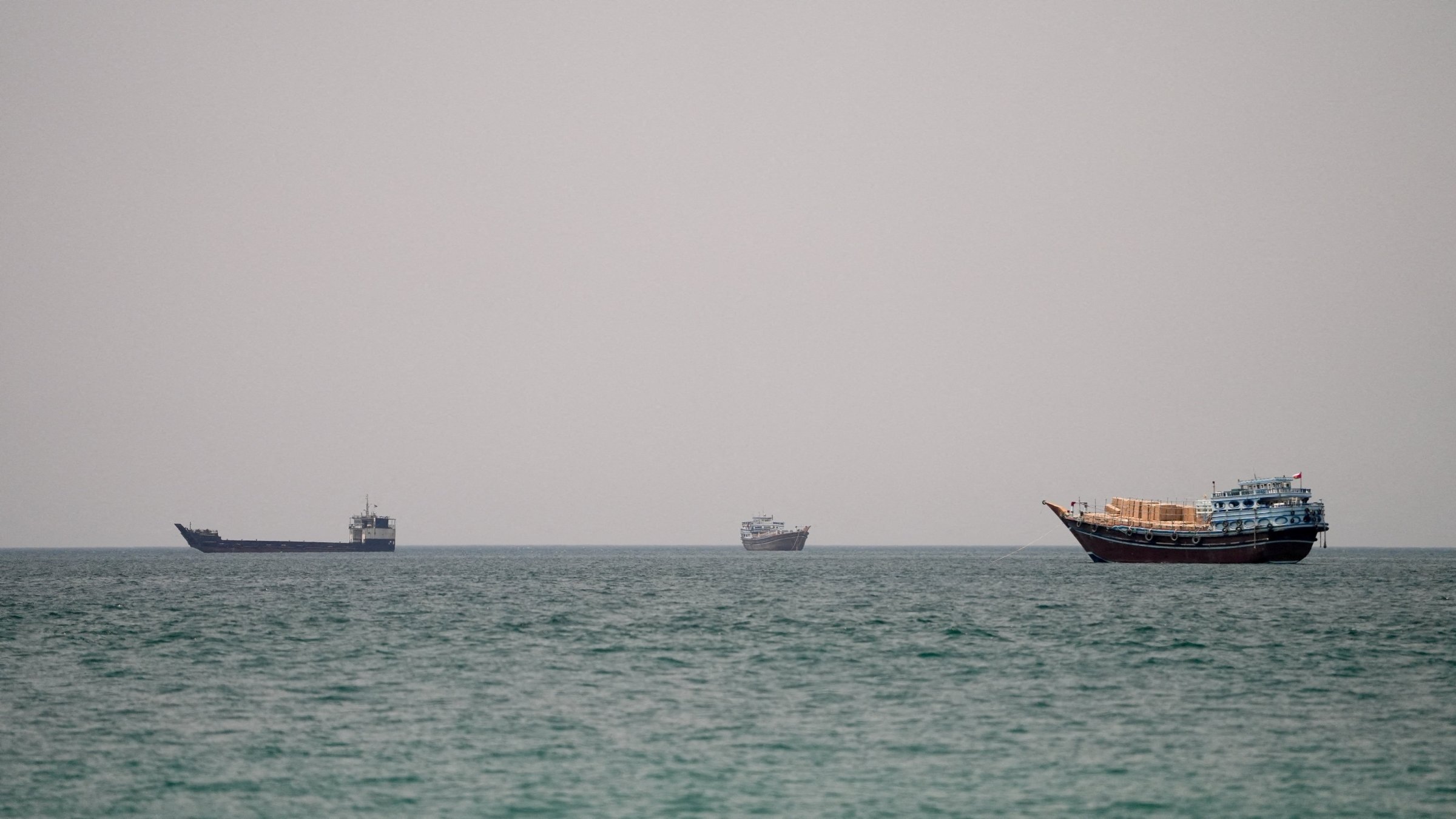Vessels at the Strait of Hormuz, as seen from Musandam, Oman, June 29, 2026. (Reuters Photo)