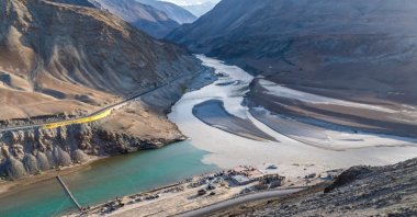 The confluence of the Zanskar and Indus rivers near the scenic Nimmu valley of Ladakh, India, July 4, 2022. (Shutterstock Photo)