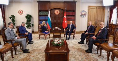 Turkish Parliament Speaker Numan Kurtulmuş meets with Bulgarian National Assembly Speaker Mihaela Dotsova in Ankara, June 29, 2026. (AA Photo)