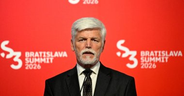 Czech President Petr Pavel attends a press conference after the Summit of the Presidents of the Slavkov Format Countries at the Danubiana Meulensteen Art Museum in Bratislava, Slovakia, May 12, 2026. (Reuters File Photo)