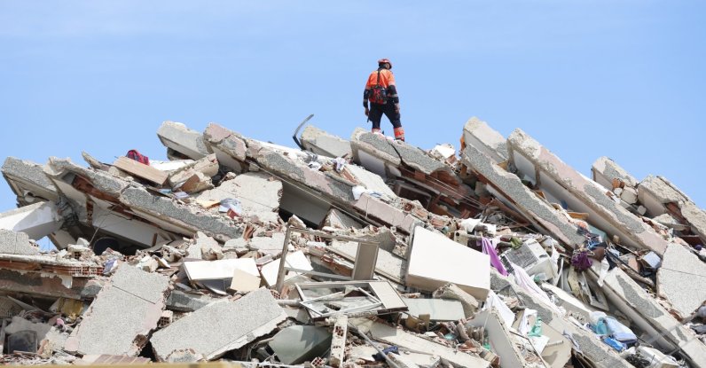 A rescuer stands on the rubble of a collapsed building in Caraballeda, La Guaira state, Venezuela, June 28, 2026. (Xinhua Photo)